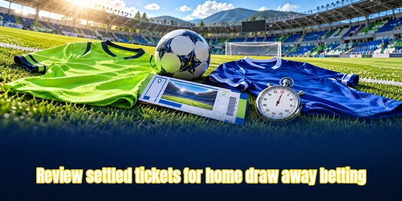 Review settled tickets for home draw away betting.